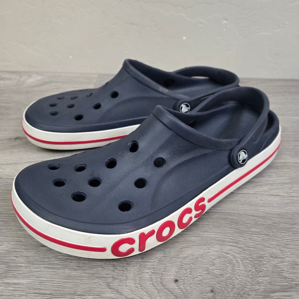 Crocs Navy Blue Bayaband Clogs Size 12 Casual Sporty Logo Clog Sporty